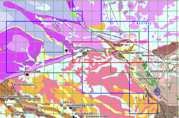 Mineral Occurrences in Dulcie-Jervois Copper Project Area