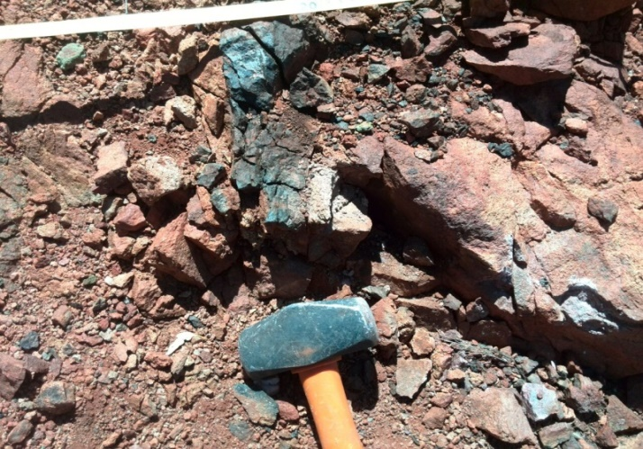 Copper sites in Jervois-Dulcie Project area